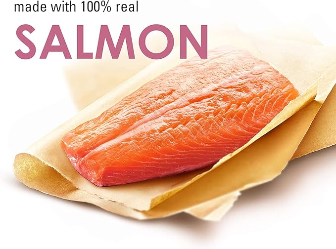 Variety Pack (6) Purely Fancy Feast Natural Hand-Flaked Cat Treats (2 Tuna, 2 Salmon, 2 Chicken) with AuroraPet Cat Toy (Assorted)