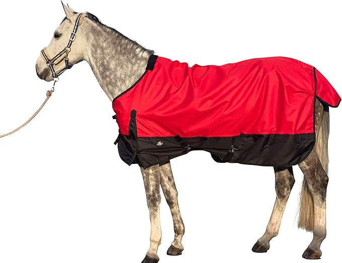 1200Denier Waterproof and Breathable Horse Sheet TGW RIDING Horse Blanket Standard Neck Turnout Sheet (68", Red)