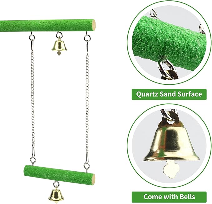 Bird Perches for Cage Natural Wood Platform Bird Swing Nail Trimming Perch Paw Grinding Stick for Parakeet Cockatiels Parrot Perch Bird Cage Accessories