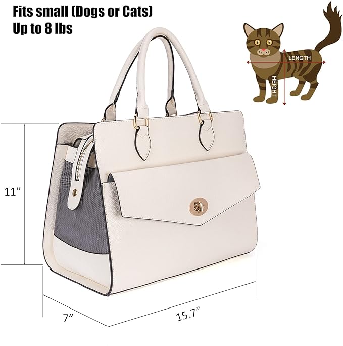 Stylish Pet Carrier Purse Leather Bag for Small Dogs Cats Puppy,Airline Approved Soft-Sided Carriers