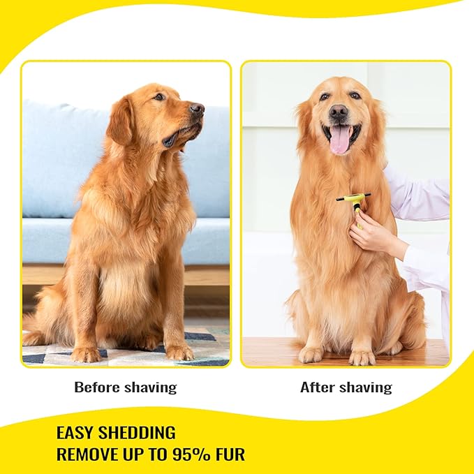 Bonve Pet Grooming Brush, Upgrade Pet Deshedding Tool for Dogs & Cats Effectively Reduces Shedding by Up to 95% for Short Medium and Long Pet Hair