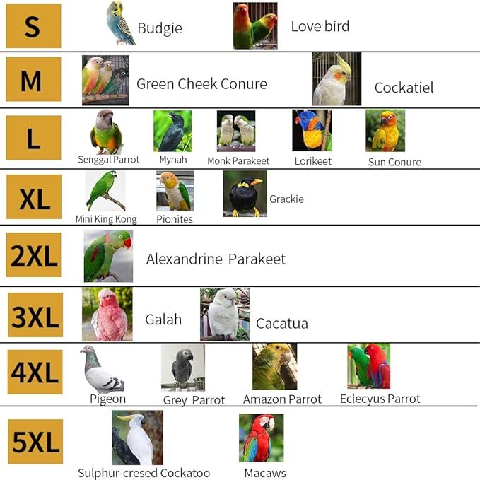 Bird Clothes Parrot Diapers Bird Flight Suits, Reusable Waterproof Diapers pet Bird Supplies Poli(L)