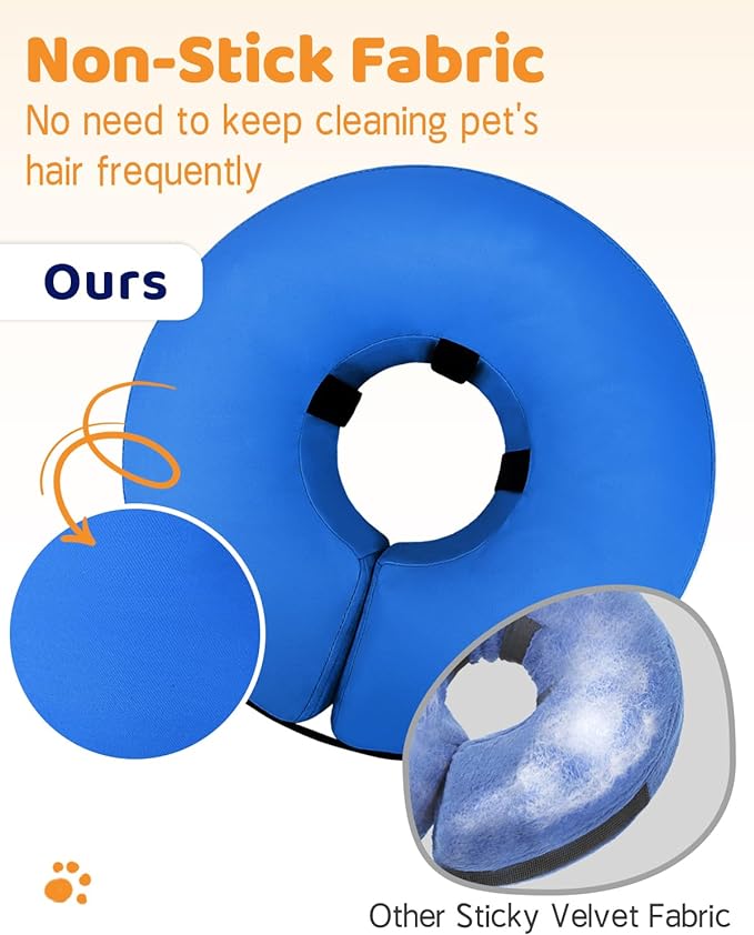 Supet Inflatable Dog Cone Collar Alternative After Surgery, Dog Neck Donut Collar Recovery E Collar to Stop Licking, Soft Dog Cone for Medium Large Dogs