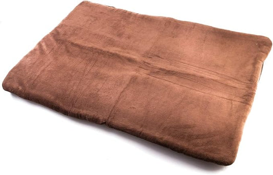 Dog Mat - 27.5 x 39.3 in Fluffy Padded Dog Blanket w/Insulation - Non Slip Kennel Mats for Sleeping - Machine Washable Bed for Dogs - Brown