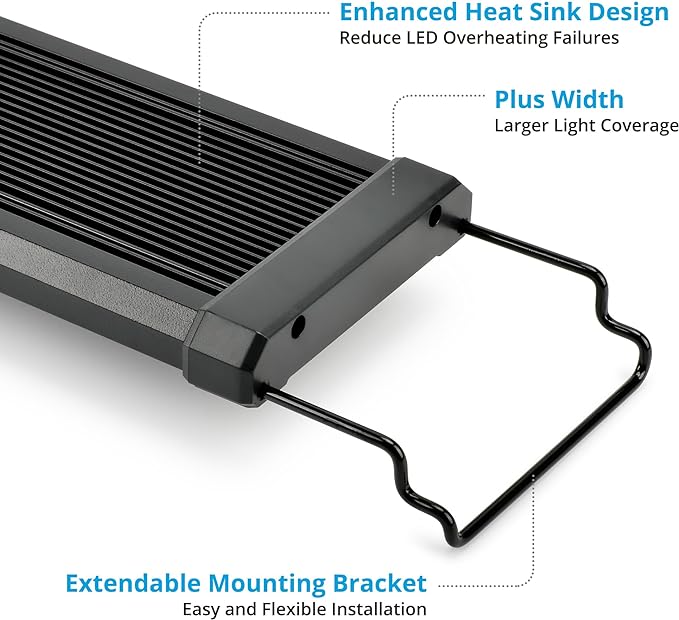 NICREW ClassicLED Plus LED Aquarium Light with Timer, 27 Watts, for 36 to 48 Inch Fish Tank Light, Daylight and Moonlight Cycle, Brightness Adjustable