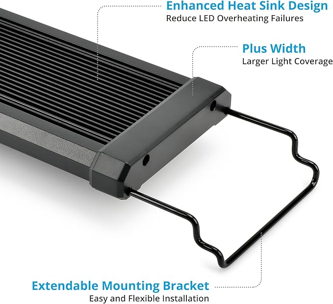 NICREW ClassicLED Plus LED Aquarium Light with Timer, 15 Watts, for 18 to 24 Inch Fish Tank Light, Daylight and Moonlight Cycle, Brightness Adjustable