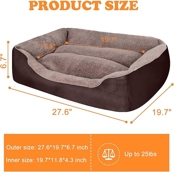 PUPPBUDD Dog Beds for Medium Dogs, Washable Dog Bed Comfortable and Breathable Pet Bed Rectangle Warming Dog Bed for Medium Dogs