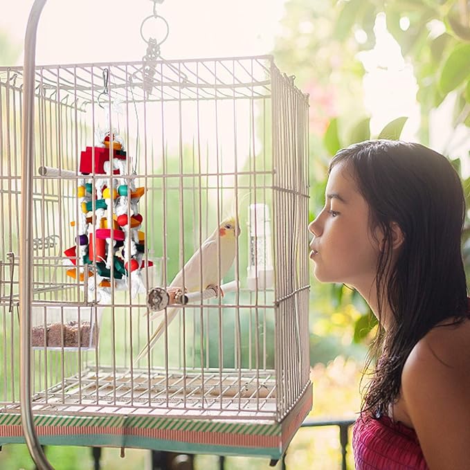 Rypet Bird Chewing Toy - Parrot Cage Bite Toys Wooden Block Bird Parrot Toys for Small and Medium Parrots and Birds