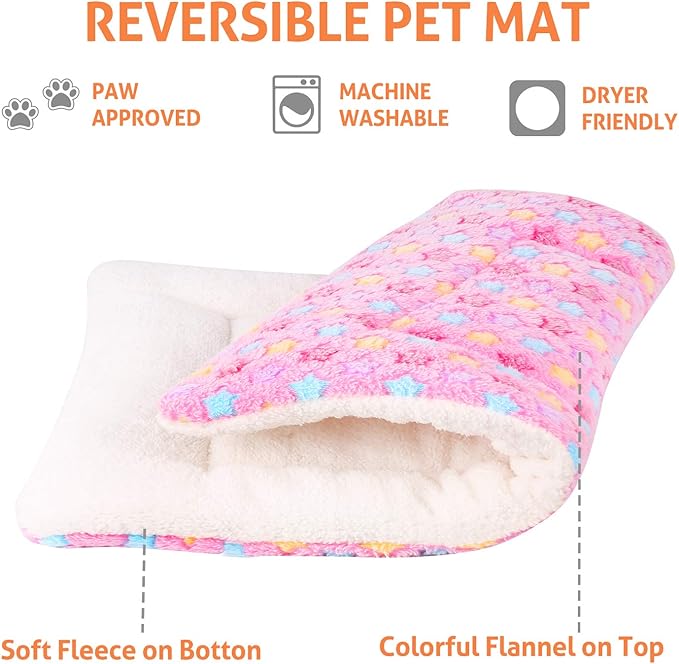 Mora Pets Dog Bed Crate Pad Ultra Soft Pet Bed with Cute Star Print Washable Crate Mat for Large Medium Small Dogs Reversible Fleece Dog Crate Kennel Mat Cat Bed Liner 41 x 29 inch Pink