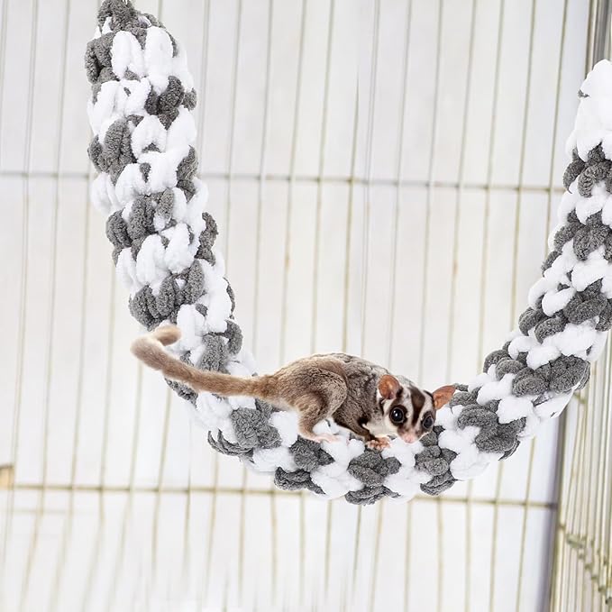 TEHAUX Sugar Glider Climbing Rope Cage for Guinea Pigs, Hamster, Ferret, Mouse, Pet Toys