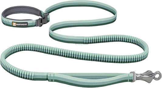 Ruffwear, Roamer Bungee Dog Leash for Running, Biking or Hiking, Can be Used Hand-Held or Hands-Free, River Rock Green, 7.3'-11'