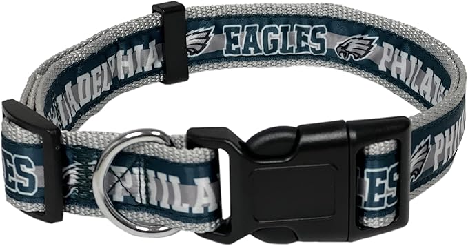 NFL PET Collar Philadelphia Eagles Dog Collar, Large Football Team Collar for Dogs & Cats. A Shiny & Colorful Cat Collar & Dog Collar Licensed by The NFL