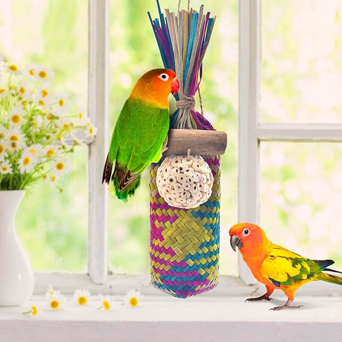 KATUMO Bird Toys Parrot Chew Toys Bird Cage Accessories for Small to Large Parrots Parakeets Conures Cockatiels Lovebirds African Greys Cockatoos Amazon Parrots