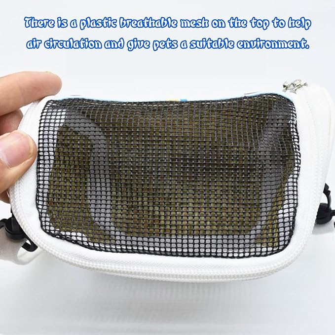 Parrot Bird Travel Bag Portable Transparent Carrier Cage Pet Hamster Breathable Out Bag Suitcase with Shoulder for Small Animals (Large, Blue)