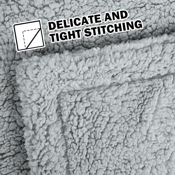 furrybaby Dog Blanket Soft Dog Blankets for Large Dogs Puppy Essentials Washable Fluffy Sherpa Fleece Cat Blanket 41x65 Inches for Bed Furniture Couch Sofa (Double-Layer X Large, Grey)