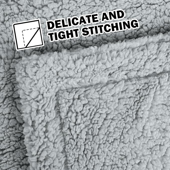 furrybaby Dog Blanket Soft Dog Blankets for Large Dogs Puppy Essentials Washable Fluffy Sherpa Fleece Cat Blanket 32x40 Inches for Bed Furniture Couch Sofa (Double-Layer Medium, Grey)