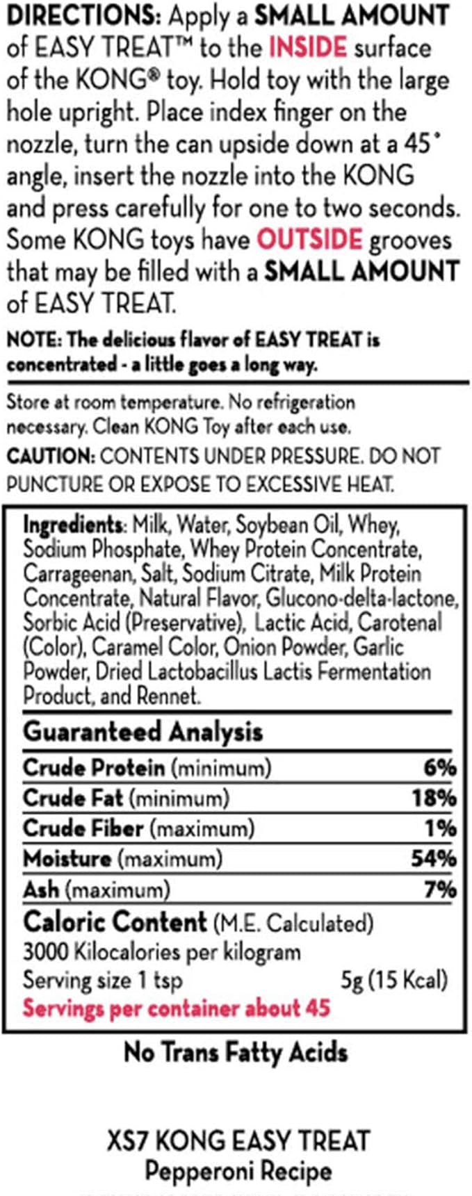 KONG Easy Treat Pepperoni - Spreadable Dog Treat Paste for Lick Mats - Pet Treat Spray for Dog Enrichment - Dog Treat Paste for Slow Feeder - Liquid Treat for Dogs - 8 oz, Pepperoni (2 Pack)