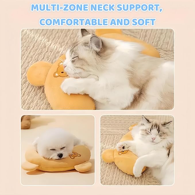 3 Pcs Cat Pillows for Indoor Cats and Small Dogs, Dog Pillows, U-Shaped Pillow for Pet, Half Donut Cutated Cat Calming Pillow, for Joint Relief, Deep Sleep