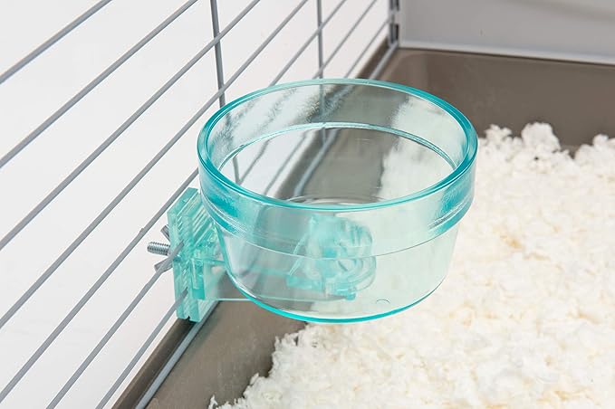 Lixit Quick Lock Removable Cage bowls for Rabbits, Birds, Dogs, Cats, Gunea pigs and Other Small Animals. (Aqua, 20oz)