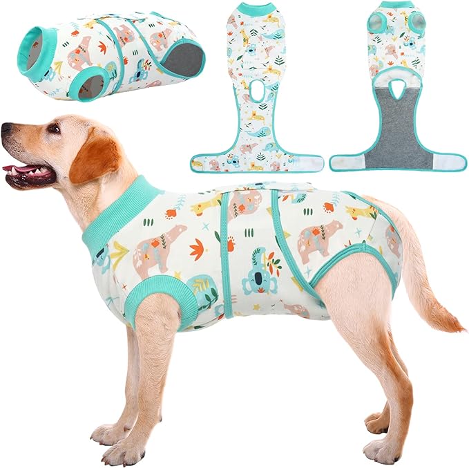 Kuoser Recovery Suit for Dogs Cats After Surgery, Professional Pet Recovery Shirt Dog Abdominal Wounds Bandages, Substitute E-Collar & Cone,Prevent Licking Dog Onesies Pet Surgery Recovery Suit