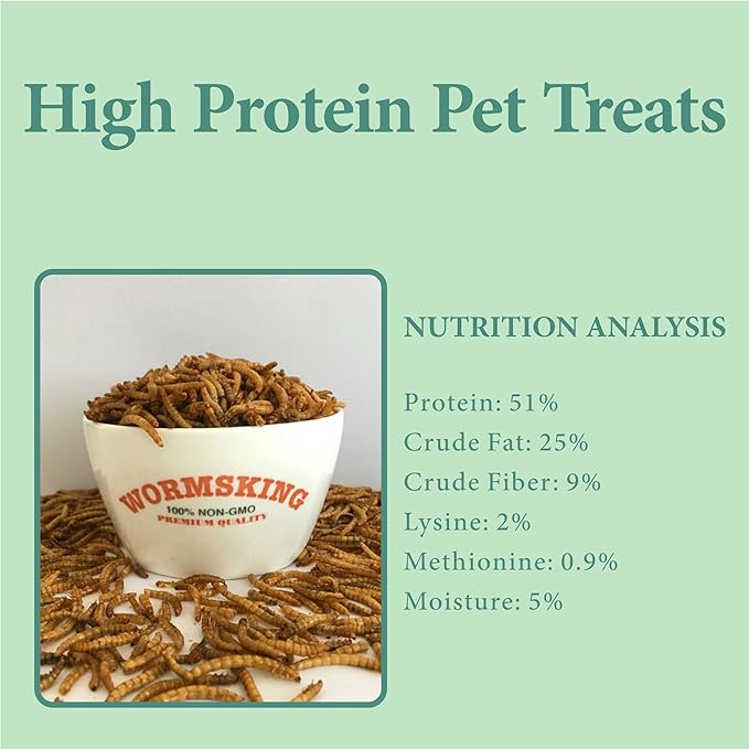 5LB Dried Mealworms, Great Treat for Chicken, Duck, Birds, Reptile, Hamster,Hedgehog, Pigeon