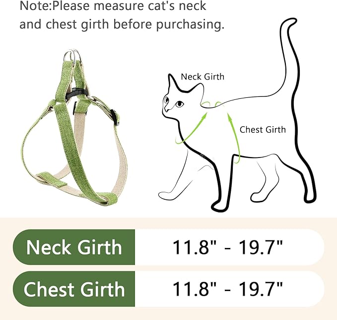 Cat Harness for Walking Escape Proof Linen Fabric Adjustable Pet Vest Harness Comfortable Soft Lightweight Harness for Cats and Dogs Blue M