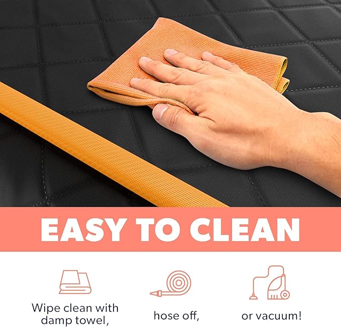Active Pets Dog Car Seat Cover for Back Seat - Waterproof Pet Back Seat Cover for Trucks, Sedans & SUVs - Use with Chom Chom Roller Pet Hair Remover. Orange