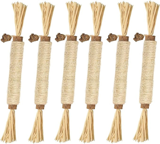 Tocirelo Silvervine Sticks Cat Toys - 6 Pack Natural Cat Chew Stick Toy for Cat Dental Care Teeth Cleaning, Matatabi Cat Nip Treat Toys for Indoor Cats Kittens