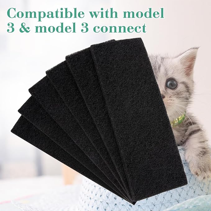 6 Pack Carbon Filters Compatible with Model 3 - Thickened and Durable Replacement Filters for Absorbing Odors Control Damp from Pets and Keep Home Fresh