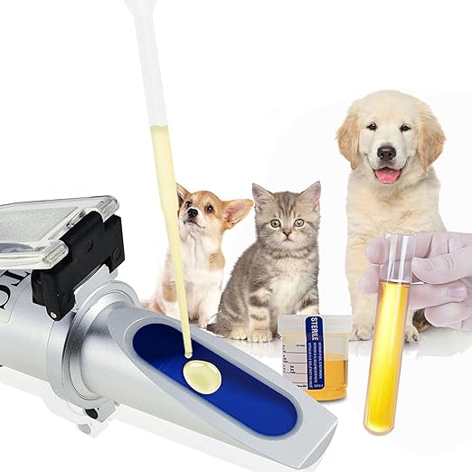 V·RESOURCING Pet Dog & Cat Refractometer,V-Resourcing Pet Urine Specific Gravity (1.000~1.060) Clinical Refractometer with Serum or Plasma Protein Test (2~14 g/100ml) for Veterinary Cat,Dog, Pets