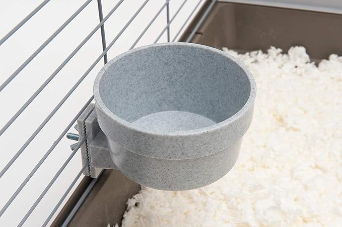 Lixit Quick Lock Removable Cage Bowls for Rabbits, Birds, Dogs, Cats, Gunea Pigs and Other Small Animals. (Granite, 20oz)