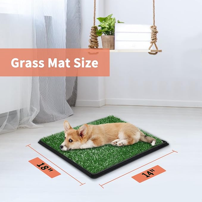 Artificial Grass Pee Pads 2 Pack,Pet Loo Indoor/Outdoor Portable Potty, Fake Grass Bathroom Turf Mat for Pet Training, Washable Replacement Grass Patch (Replacement Grass, 20"x16")