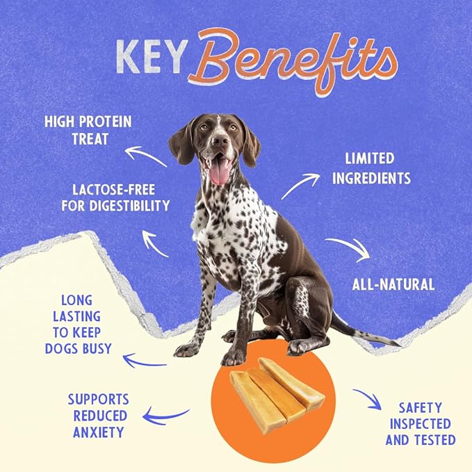 Himalayan Dog Chew Premium Yak Cheese Himalayan Dog Chews, Peanut Butter, 1 Large Treat, 3.3 oz, Dog Treats Large Breed, All Natural, Long Lasting Dog Chews for Aggressive Chewers, Dogs Under 55 lbs