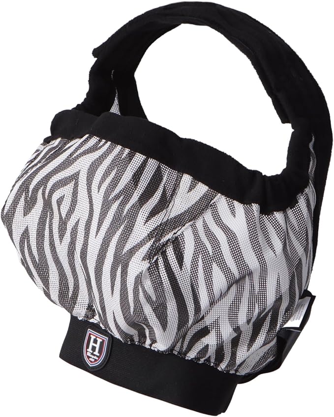 Harrison Howard Cattle Livestock Fly Mask Breathable Mesh Padded Edging with Fun Patterns Large Spacing Forelock Opening Design Adjustable Fit for Cattle Zebra