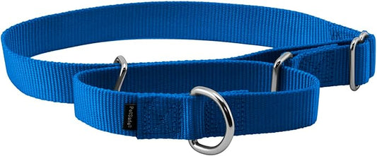 PetSafe Adjustable Martingale Collar - Only Tightens When Dogs Pull, Prevents Slipping Out - Helps with Strong Pullers, Increased Control - Alternative to Choke Collar - 1", Large, Royal Blue