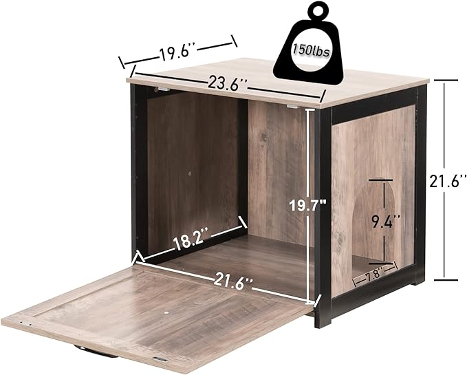 DWANTON Cat Litter Box Furniture Hidden, Cat Litter Box Enclosure, Reversible Entrance Can Be on Left or Right Side, Indoor Cat Box Cabinet, Wooden Cat Washroom, End Table, Nightstand