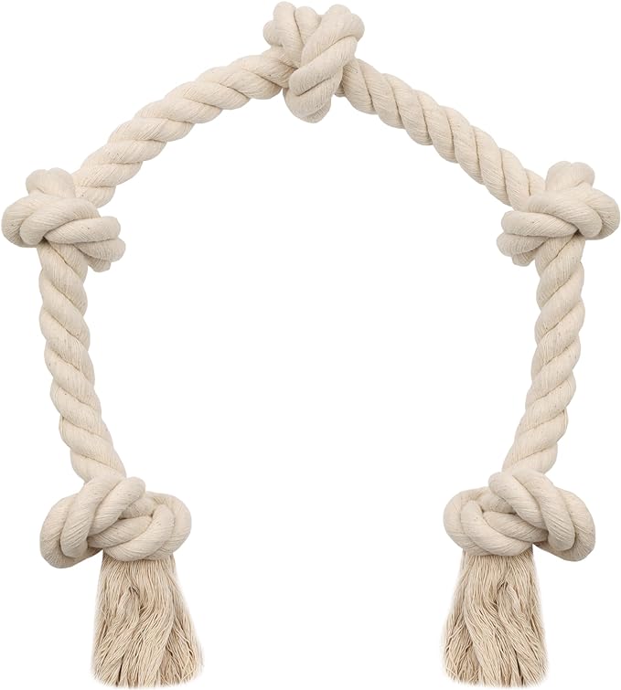 Natural White Tough Dog Rope Toy. Premium and Non Toxic Cotton Interactive Dog Toys for Large Dogs, Tug of War Dog Toy, Dog Ropes for Large Dogs, Rope Dog Toys, Chew Rope