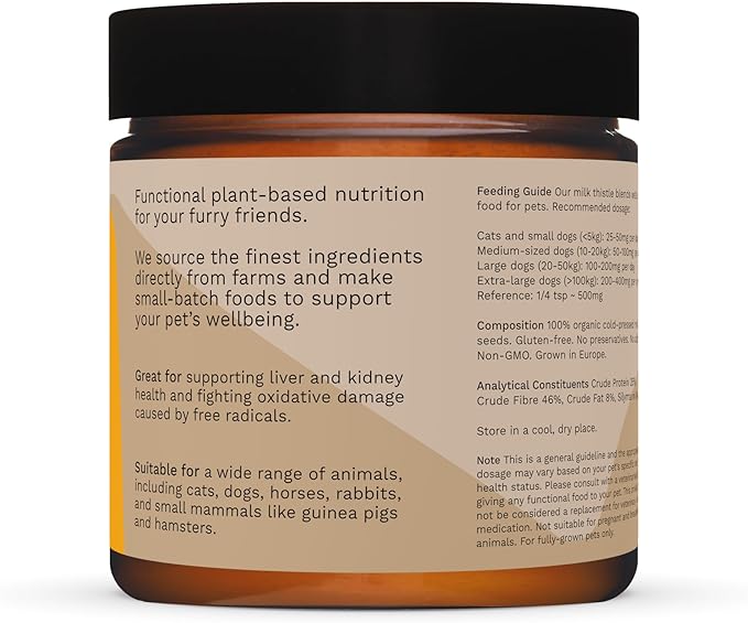 Boosie Organic Milk Thistle Powder for Dogs and Cats - Supports Liver Function and Immune System - Antioxidant - Rich in Silymarin - 100% Natural Without Additives or Preservatives - Pet Nutrition