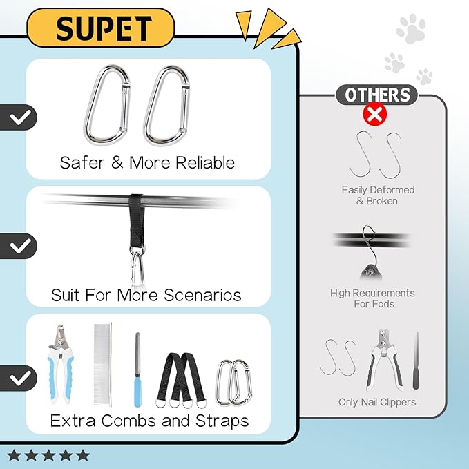 Supet Dog Grooming Hammock Harness for Cats Dogs, Relaxation Pet Grooming Hammock Restraint Dog & Small Animal Leashes Sling for Grooming Dog Grooming Helper for Nail Trimming Clipping Grooming S