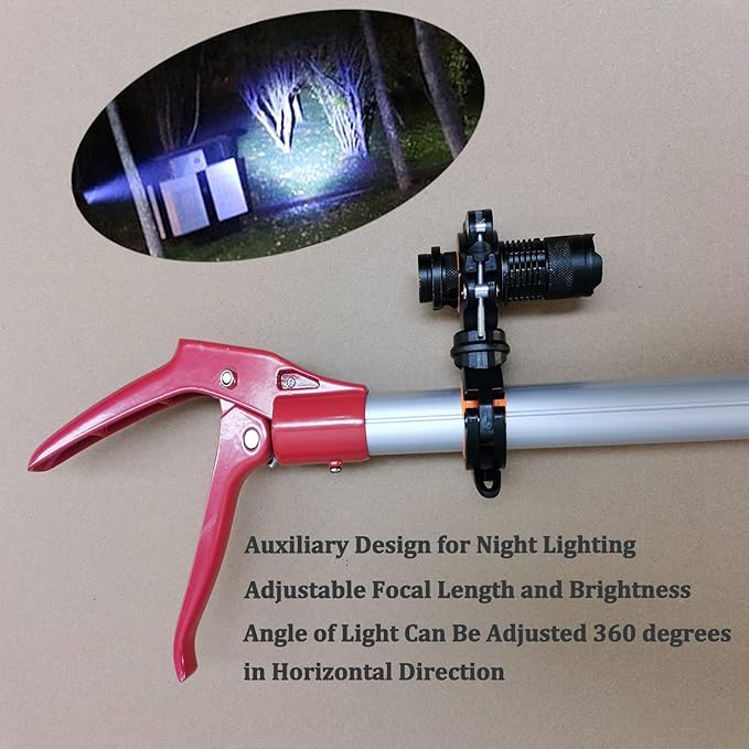 67'' Telescopic Snake Tongs Aircraft-Grade Aluminum Alloy Reptile Grabber Rattle Snake Catcher Wide Jaw Handling Tool with Lock for Hunting Game Finders 2023 New Launch