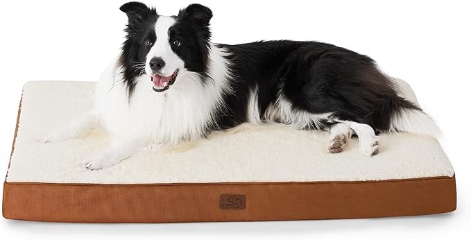 Bedsure Extra Large Dog Bed - XL Orthopedic Waterproof Dog Beds with Removable Washable Cover for Extra Large Dogs, Egg Crate Foam Pet Bed MatDark Khaki