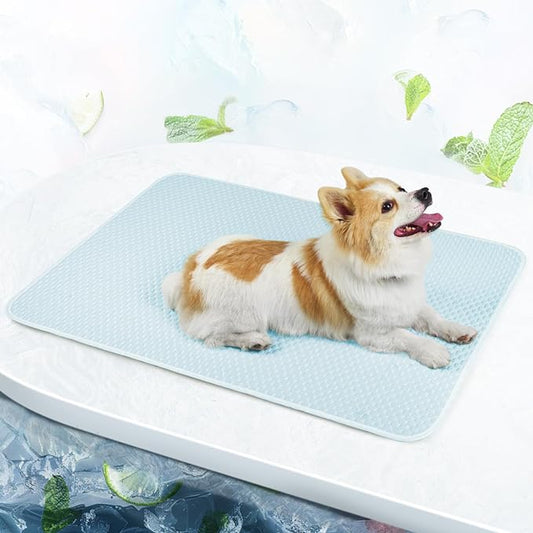 Mora Pets Dog Cooling Mat Breathable Cooling Pad for Dog Cats Washable Pet Cooling Mat for Indoor Outdoor Pets with Non-Slip Bottom 40x28 inch Light Blue Extra Large