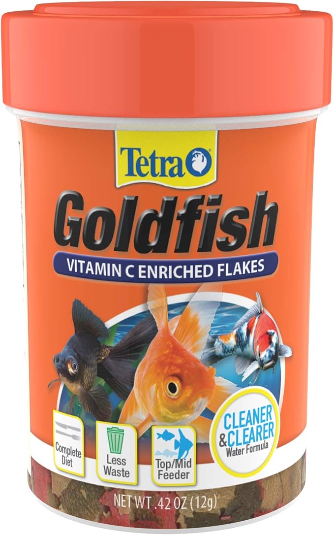 Tetra Goldfish Flakes, Nutritionally Balanced Diet for Aquarium Fish, Vitamin C Enriched Flakes, 42 oz (36 Pack)