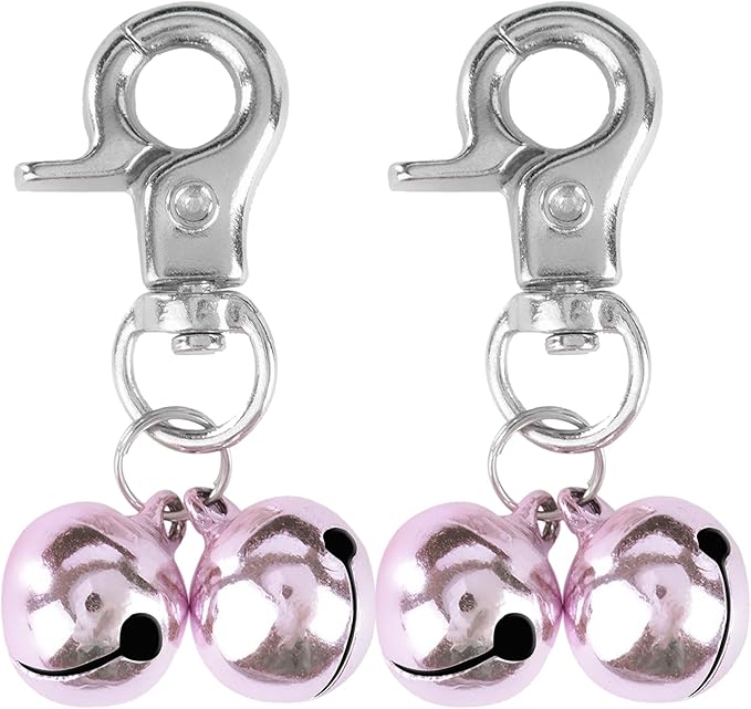 EXPAWLORER 2 Pack Cat Bell - Dog Cat Collar Bell Loud, Pet Jingle Bells Training Charm Pendants Jewelry Small Bells for Dog Cat Collar Necklace, Pink