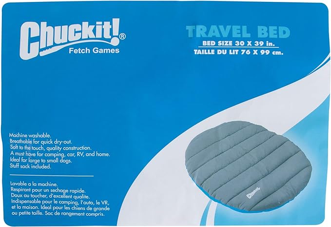 Chuckit Travel Dog Bed (39"L x 30"W) Water Resistant, Blue