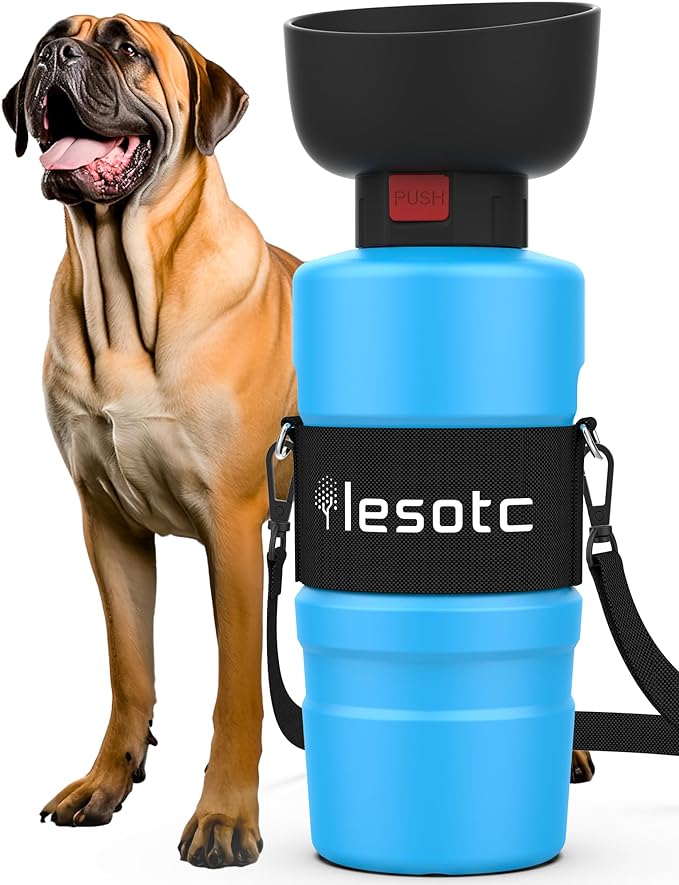 lesotc Dog Water Bottle,Portable Dog Water Dispenser, Large Water Bottle for Dogs, Dog Travel Water Bottle for Outdoor Walking, Hiking, Travel, Lightweight