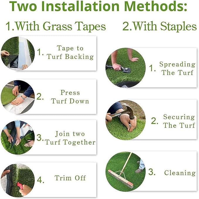 51" x 40" Lawn Grass Synthetic Turf, Fake Grass Artificial Thick Pet Mat Faux Grass for Indoor/Outdoor Landscape