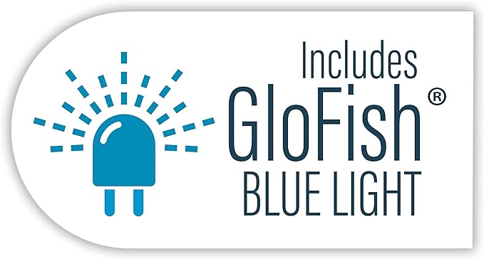 GloFish Aquarium Fish Tank Kits, Includes Fish Tank Decorations and LED Lighting, Tetra Filter and Water Conditioner 5-gallon crescent kit