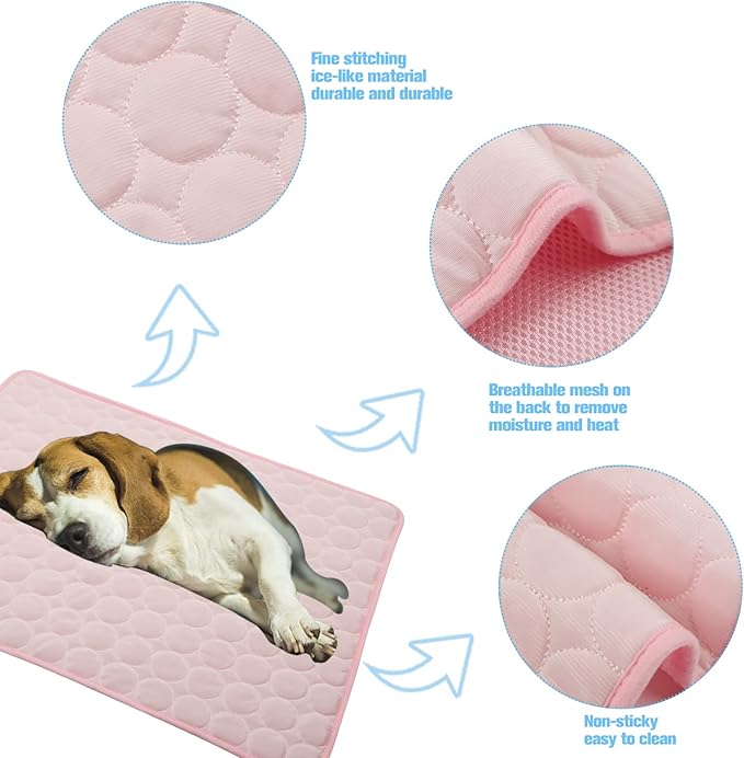 dgdgbaby Dog Cooling Mat Large Cooling Pad Summer Pet Bed for Dogs Cats Kennel Pad Breathable Pet Self Cooling Blanket Dog Crate Sleep Mat Machine Washable