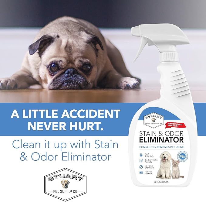 Professional Strength Pet Stain and Odor Eliminator Urine Odor Remover Pet Urine Enzyme Cleaner Enzymatic Cleaner for Dog Urine and Cat Urine Pet Odor Eliminator (32 oz.)